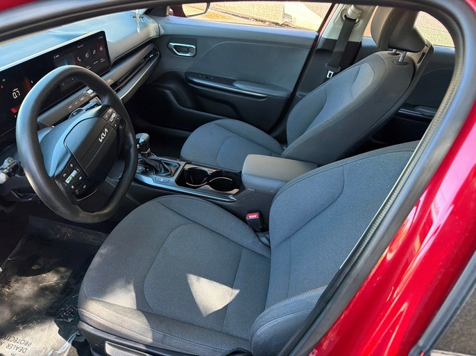 2025 Kia K4 LXS red front interior driver seat and dash VIN 3KPFT4DE7SE033635 Dallas TX
